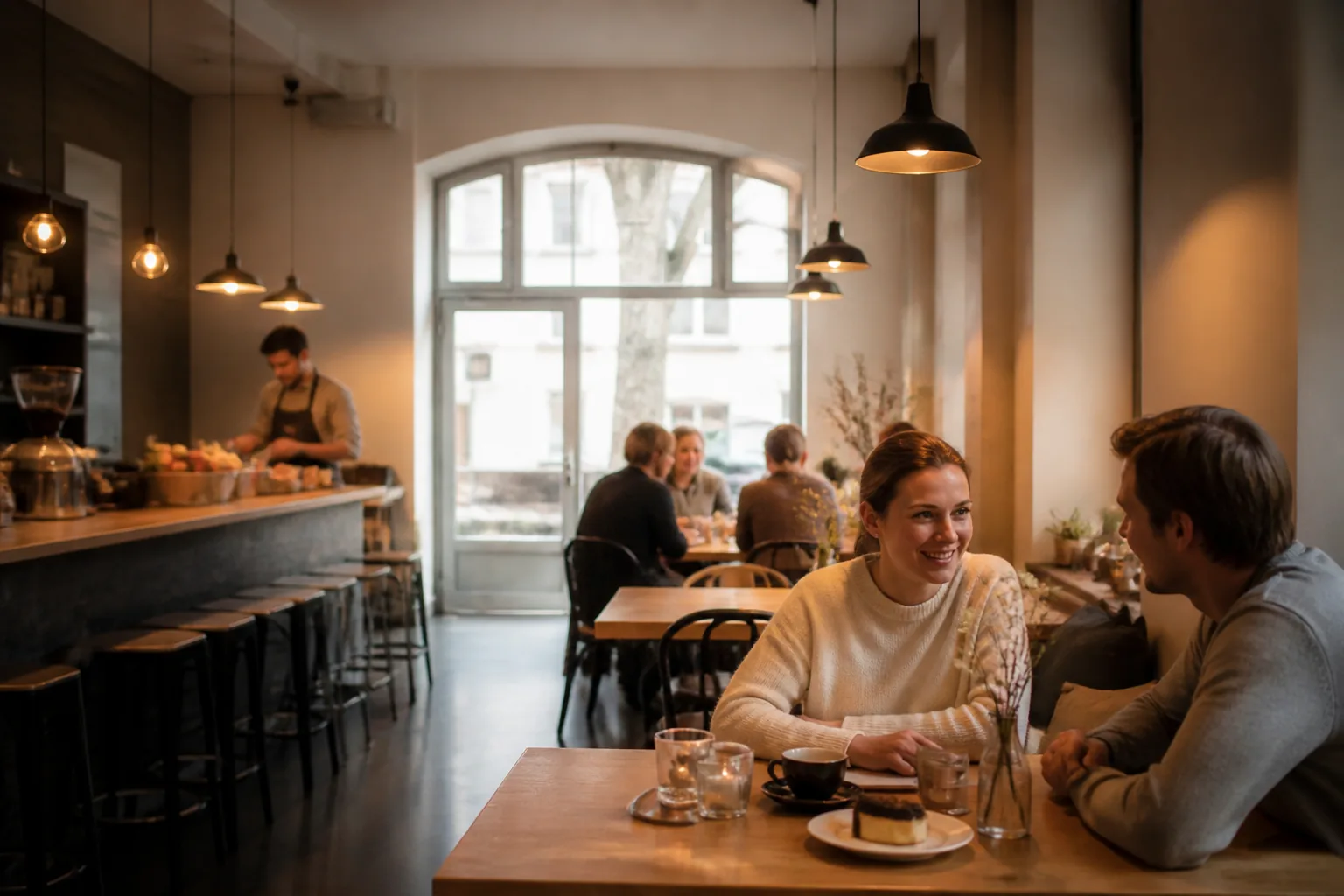 Café mit Snacks und Getränken